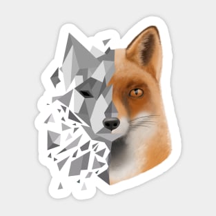 gray shattered fox Sticker